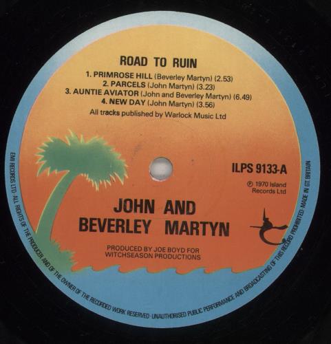 John & Beverley Martyn The Road To Ruin - blue rim sunset label vinyl LP album (LP record) UK J3LLPTH299995