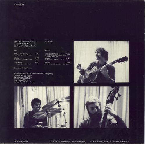 John Abercrombie Gateway vinyl LP album (LP record) German JO3LPGA799004