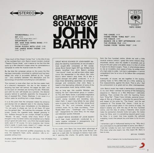 John Barry (Composer) Great Movie Sounds Of John Barry - 180 Gram Pure Analogue - Sealed vinyl LP album (LP record) UK JBYLPGR877235