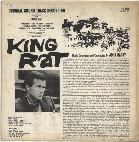 John Barry (Composer) King Rat vinyl LP album (LP record) UK JBYLPKI692443