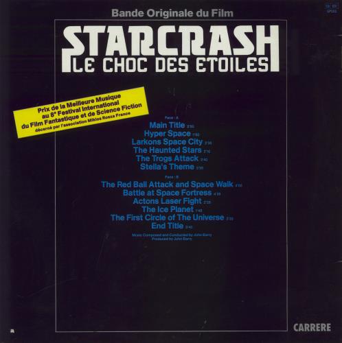 John Barry (Composer) Starcrash - Le Choc Des �toiles vinyl LP album (LP record) French JBYLPST825540