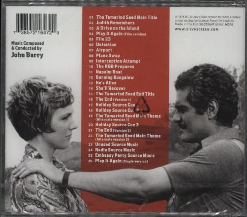 John Barry (Composer) The Tamarind Seed CD album (CDLP) UK JBYCDTH867614