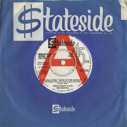 John Barry (Composer) Theme From 'Man In The Middle' (No More) 7" vinyl single (7 inch record / 45) UK JBY07TH473321