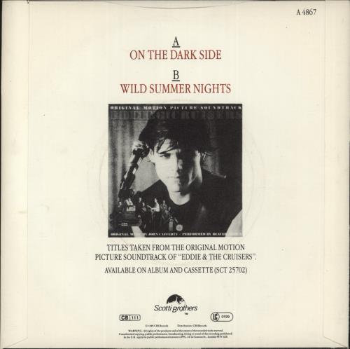 John Cafferty And The Beaver Brown Band On The Dark Side 7" vinyl single (7 inch record / 45) UK J1407ON624207