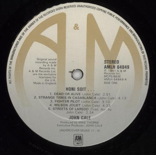 John Cale Honi Soit - Shrink vinyl LP album (LP record) UK JCALPHO863720