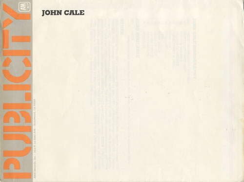 John Cale Honi Soit media press pack US JCAPPHO399944