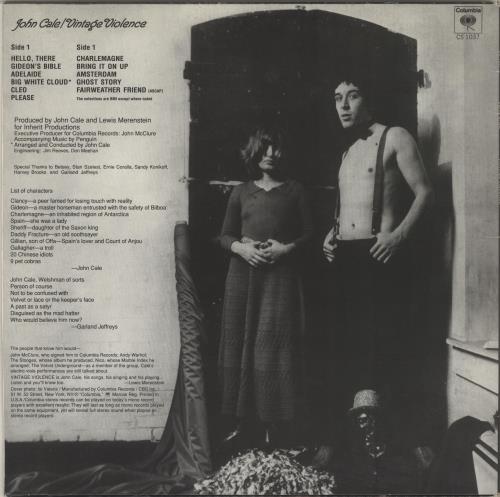 John Cale Vintage Violence vinyl LP album (LP record) US JCALPVI718226