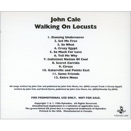 John Cale Walking On Locusts CD album (CDLP) US JCACDWA415938