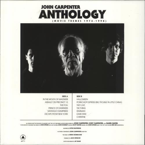 John Carpenter Anthology (Movie Themes 1974-1998) vinyl LP album (LP record) US JZVLPAN730220