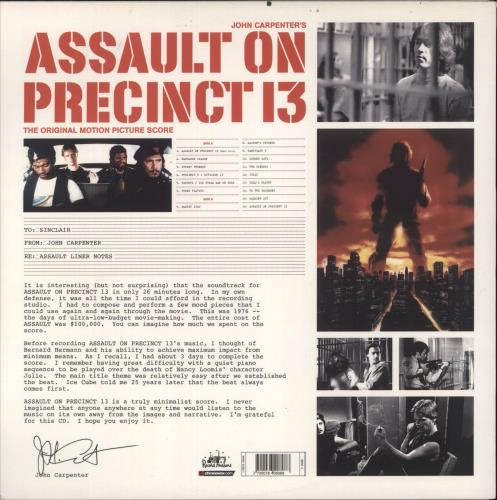 John Carpenter Assault On Precinct 13 vinyl LP album (LP record) French JZVLPAS874805