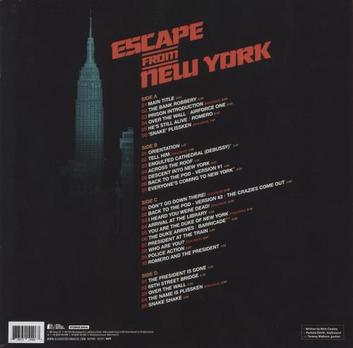 John Carpenter Escape From New York - Expanded Edition - Blue Vinyl 2-LP vinyl record set (Double LP Album) UK JZV2LES860854