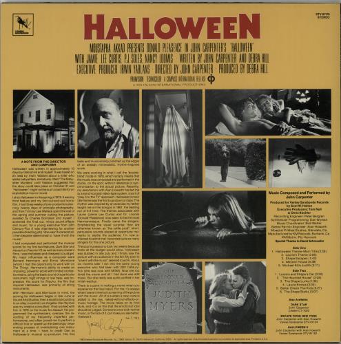 John Carpenter Halloween vinyl LP album (LP record) US JZVLPHA306429