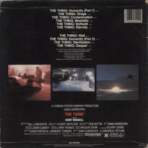 John Carpenter The Thing - VG vinyl LP album (LP record) US JZVLPTH881312