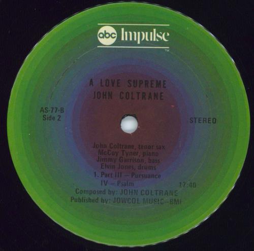 John Coltrane A Love Supreme - green 'target' label vinyl LP album (LP record) US JCOLPAL777666