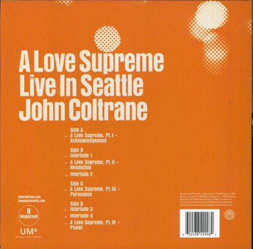 John Coltrane A Love Supreme: Live In Seattle - 180gm 2-LP vinyl record set (Double LP Album) US JCO2LAL795877