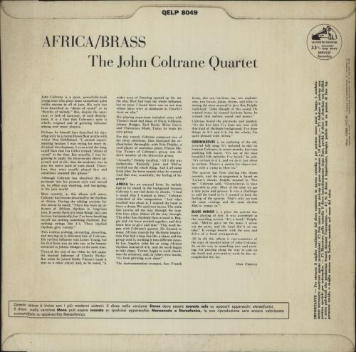 John Coltrane Africa/ Brass vinyl LP album (LP record) Italian JCOLPAF675447
