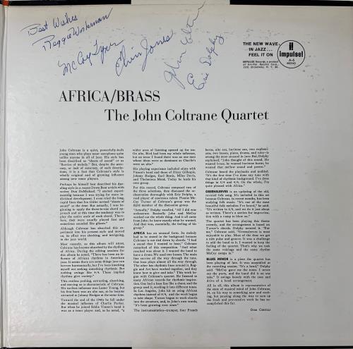 John Coltrane Africa/Brass - 1st - Fully Autographed vinyl LP album (LP record) US JCOLPAF783816