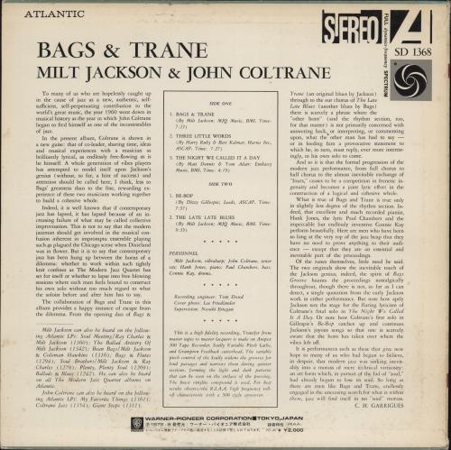 John Coltrane Bags & Trane-EX vinyl LP album (LP record) Japanese JCOLPBA790361