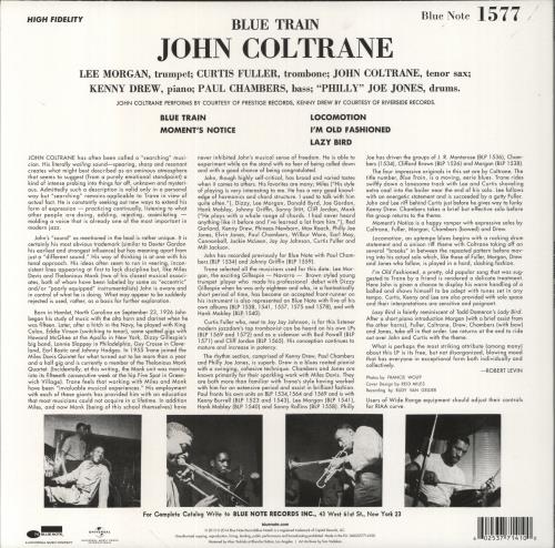 John Coltrane Blue Train: Remastered - 180gram Vinyl vinyl LP album (LP record) UK JCOLPBL850808