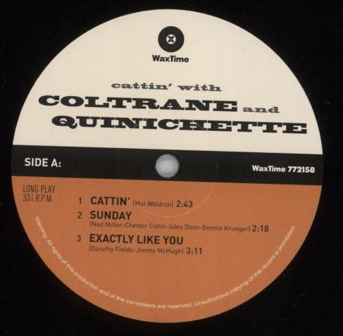 John Coltrane Cattin' With Coltrane And Quinichette vinyl LP album (LP record) UK JCOLPCA832313