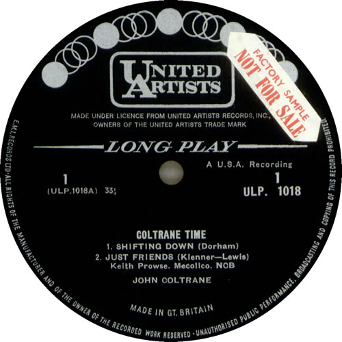John Coltrane Coltrane Time - Factory Sample vinyl LP album (LP record) UK JCOLPCO532996