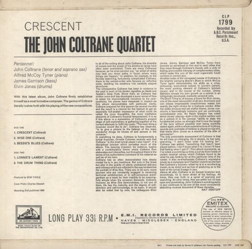 John Coltrane Crescent vinyl LP album (LP record) UK JCOLPCR836202