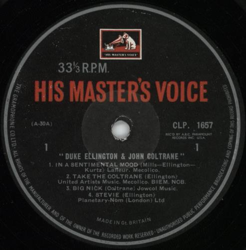 John Coltrane Duke Ellington And John Coltrane vinyl LP album (LP record) UK JCOLPDU448845