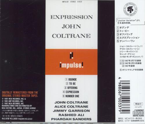 John Coltrane Expression CD album (CDLP) Japanese JCOCDEX829843