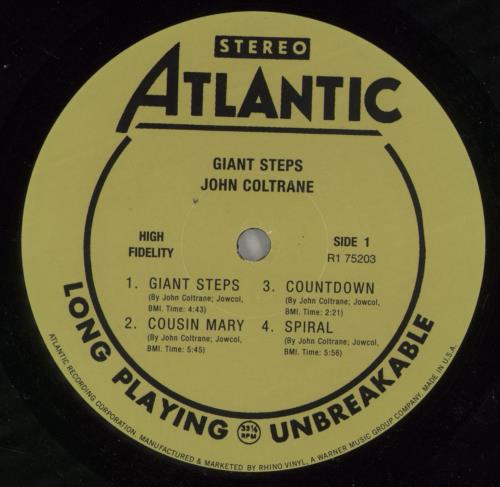 John Coltrane Giant Steps vinyl LP album (LP record) US JCOLPGI350286