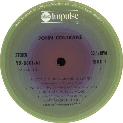 John Coltrane John Coltrane vinyl LP album (LP record) Japanese JCOLPJO508902