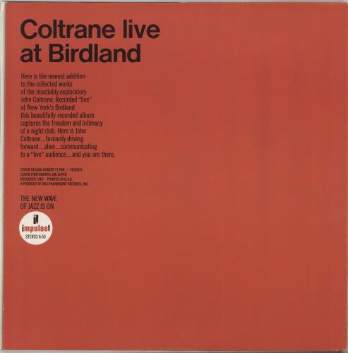 John Coltrane Live At Birdland vinyl LP album (LP record) UK JCOLPLI703598
