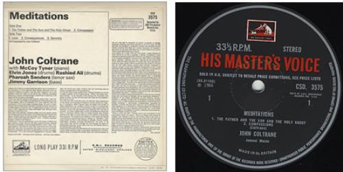 John Coltrane Meditations vinyl LP album (LP record) UK JCOLPME362839