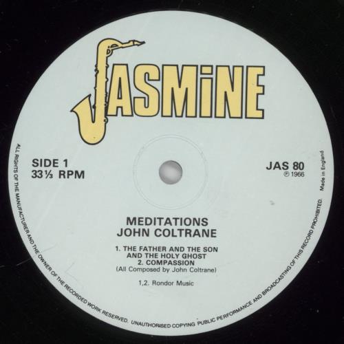 John Coltrane Meditations vinyl LP album (LP record) UK JCOLPME541223