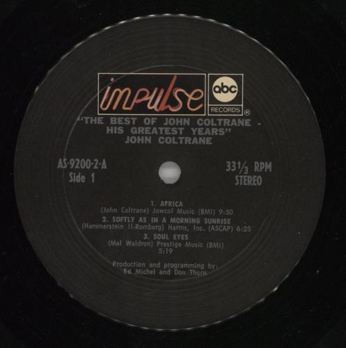 John Coltrane The Best Of John Coltrane - His Greatest Years 2-LP vinyl record set (Double LP Album) US JCO2LTH872057