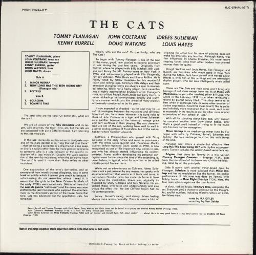 John Coltrane The Cats vinyl LP album (LP record) US JCOLPTH780467