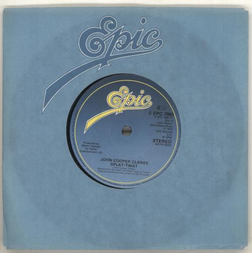 John Cooper Clarke Splat/Twat 7" vinyl single (7 inch record / 45) UK JCC07SP713803