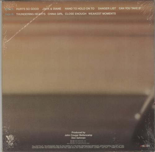 John Cougar Mellencamp American Fool + Cover Sticker vinyl LP album (LP record) US JMELPAM753775