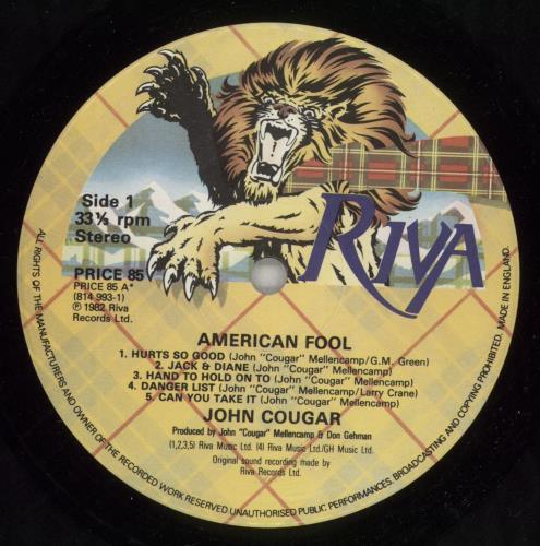 John Cougar Mellencamp American Fool - Series Sticker vinyl LP album (LP record) UK JMELPAM868619