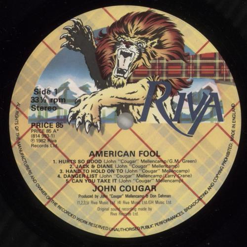 John Cougar Mellencamp American Fool vinyl LP album (LP record) UK JMELPAM726869