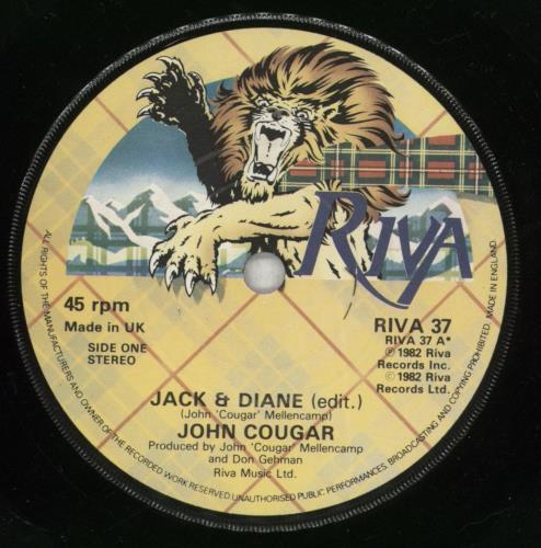 John Cougar Mellencamp Jack And Diane 7" vinyl single (7 inch record / 45) UK JME07JA156571
