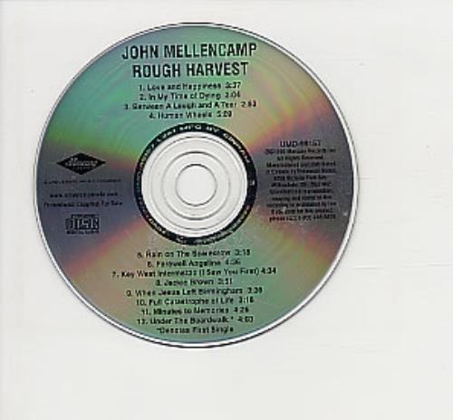 John Cougar Mellencamp Rough Harvest CD album (CDLP) Canadian JMECDRO253522