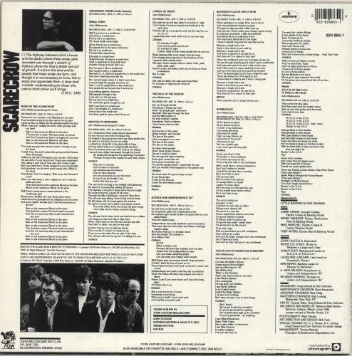 John Cougar Mellencamp Scarecrow vinyl LP album (LP record) Dutch JMELPSC693454