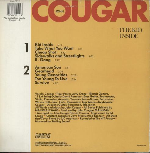 John Cougar Mellencamp The Kid Inside vinyl LP album (LP record) UK JMELPTH883194