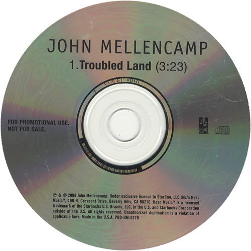 John Cougar Mellencamp Troubled Land CD single (CD5 / 5") US JMEC5TR449983