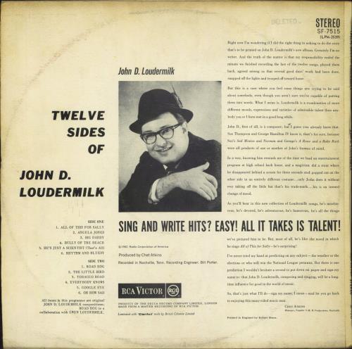 John D. Loudermilk 12 Sides Of John D. Loudermilk vinyl LP album (LP record) UK 7JLLPSI796226