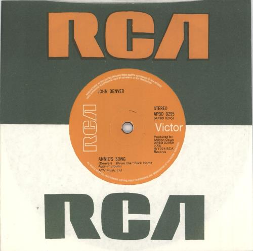 John Denver Annie's Song - Solid 7" vinyl single (7 inch record / 45) UK DNV07AN588199