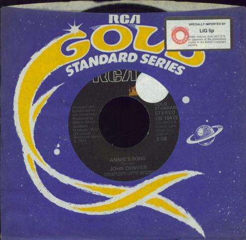 John Denver Annie's Song 7" vinyl single (7 inch record / 45) US DNV07AN797612
