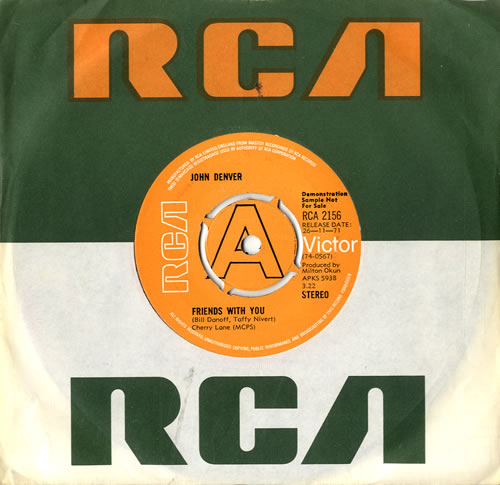 John Denver Friends With You 7" vinyl single (7 inch record / 45) UK DNV07FR575858