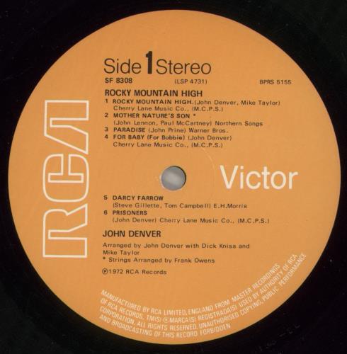 John Denver Rocky Mountain High - Front Laminated Sleeve vinyl LP album (LP record) UK DNVLPRO342833