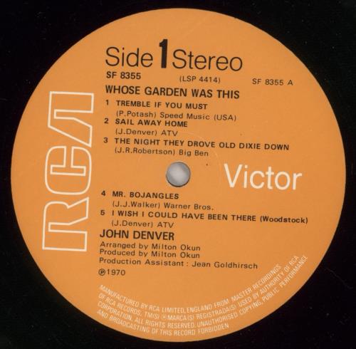 John Denver Whose Garden Was This vinyl LP album (LP record) UK DNVLPWH268566